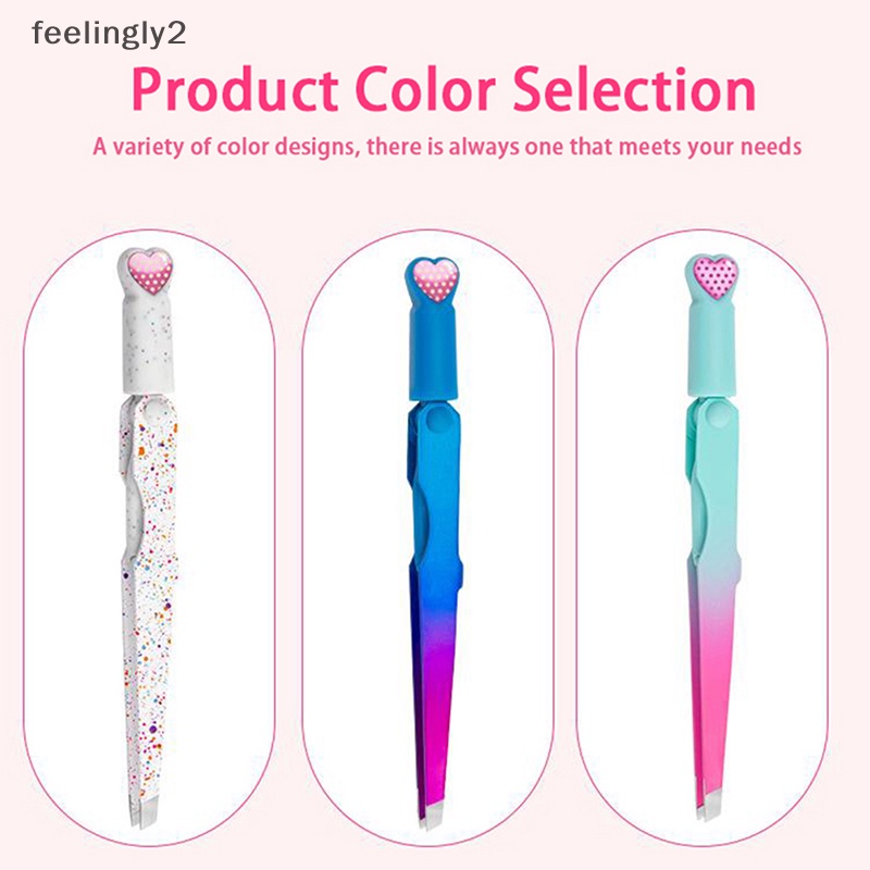 Nhíp Nhổ Lông Mày / Lông Mi 3 Trong 1 Bằng Thép Không Gỉ Kèm Lược Chải Tiện Dụng