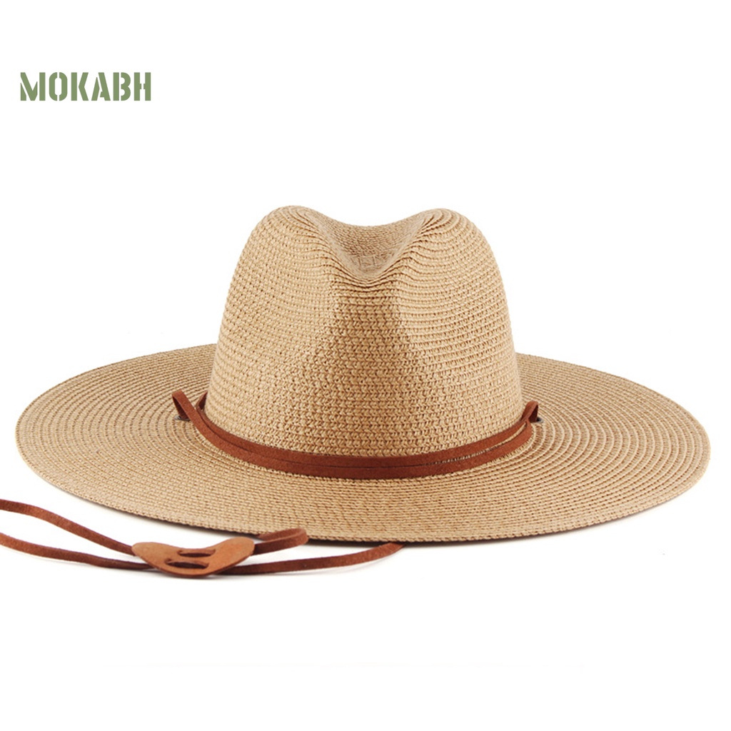 Mũ Cói Rộng Vành Chống Nắng Chống Gió Màu Trơn Điều Chỉnh Được Kích Thước Thời Trang Unisex