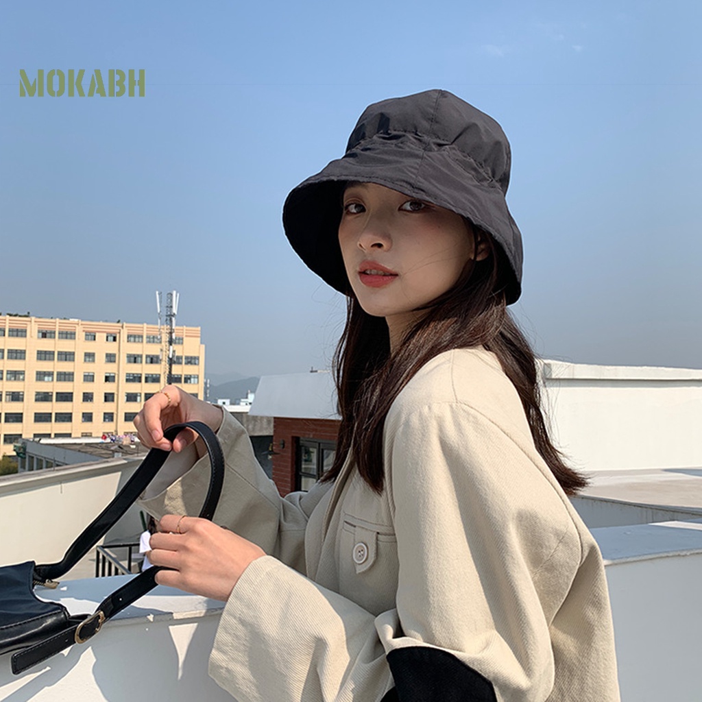 Mũ Vành Rộng Bằng Polyester Mềm Mại Chống Nắng Có Thể Điều Chỉnh Vành Có Dây Rút