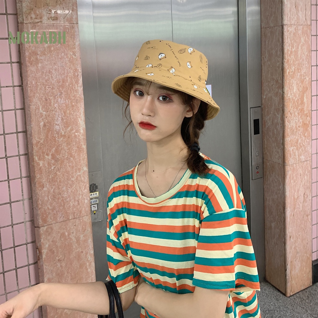 Nón Tai Bèo Bằng Cotton Họa Tiết Hoạt Hình Thời Trang Mùa Thu Cho Nam Và Nữ