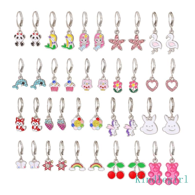 Set 20 Đôi Bông Tai Tròn Tráng Men Nhiều Màu Sắc Dễ Thương Cho Nữ Y2K