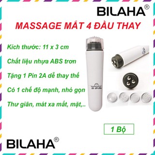 Máy massage mặt cầm tay 4 đầu giúp giảm mệt mỏi làm đẹp da xóa thâm quầng mắt - B0025