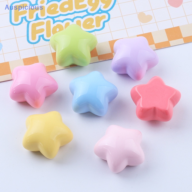 Set 10 Kẹp Tóc Hình Ngôi Sao / Trái Tim Bằng Nhựa Resin Dễ Thương DIY