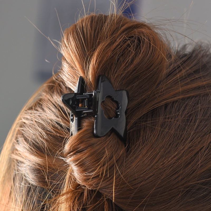 Kẹp Tóc Hình Ngôi Sao Đen Đơn Giản Ngọt Ngào Phong Cách Hàn Quốc Cho Nữ