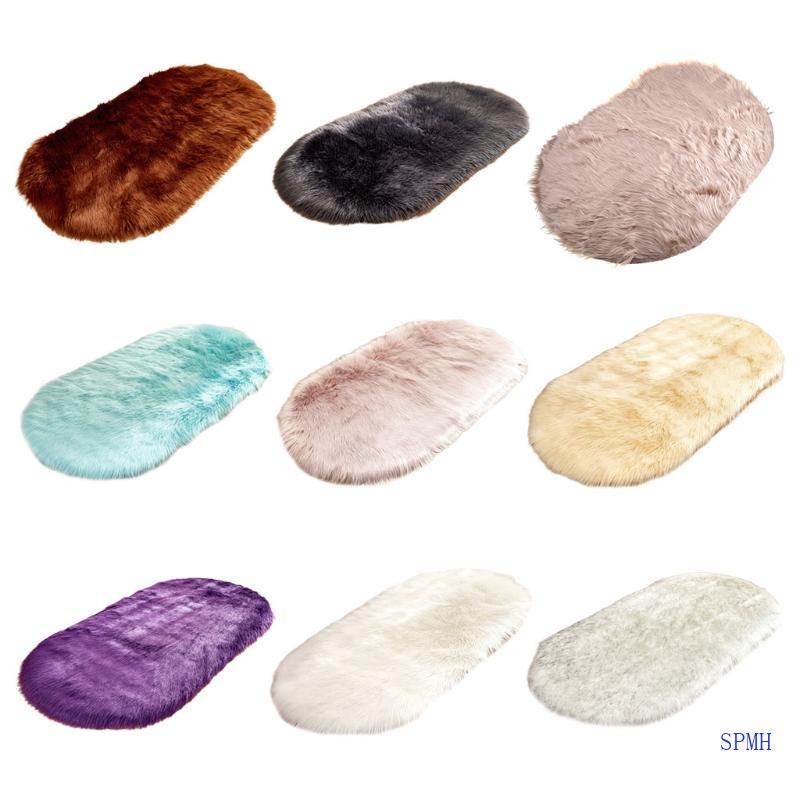 Thảm Lông Siêu Mềm Hình Oval Cho Bé Chơi
