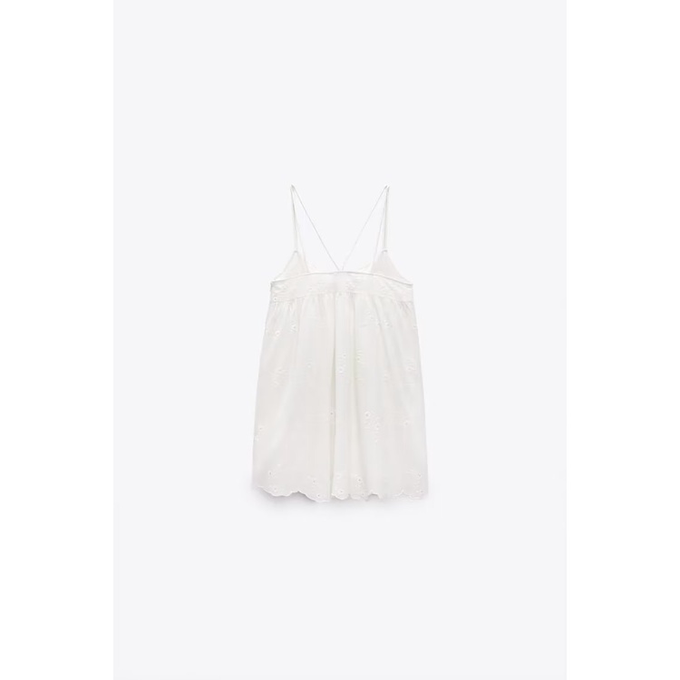 Zara Đầm Hai Dây Ngắn Thêu Họa Tiết Thời Trang Mùa Hè 7200336