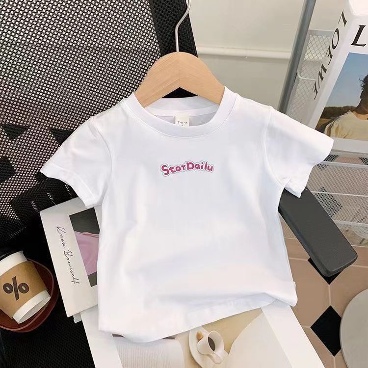 Bộ Áo Thun Tay Ngắn Kèm Váy Yếm denim Thời Trang Mùa Hè 2023 Phong Cách Mới Cho Bé Gái