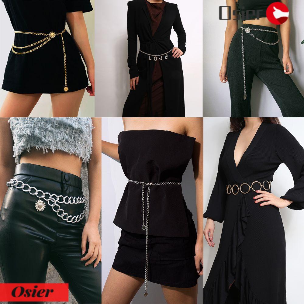 Dây Chuyền Cơ Thể Chuỗi Xích OSIER1|Thắt Lưng Tua Rua Bằng Hợp Kim Không Xỏ Lỗ Nhiều Màu S
