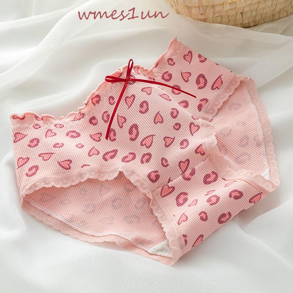 Quần Lót 15H Chất Cotton Họa Tiết Sọc Caro In Họa Tiết Trái Dâu / Gấu Dễ Thương Cho Nữ