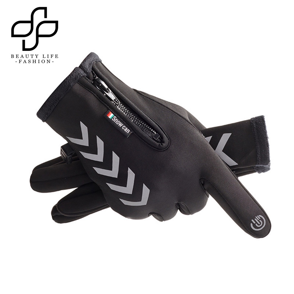 1 Đôi Găng Tay Lông Nhung Giữ Ấm Cảm Ứng Màu Sắc Thời Trang