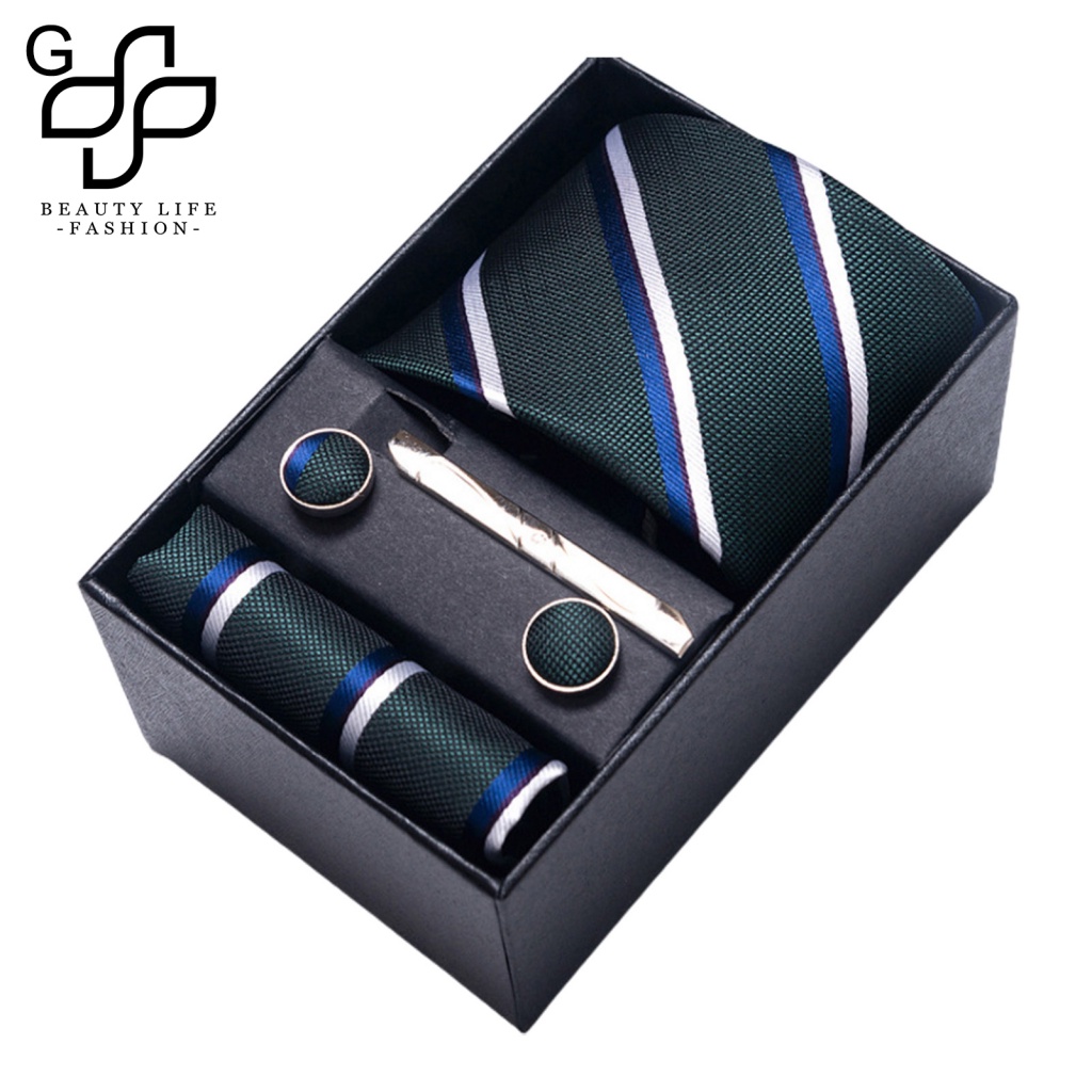 Bộ 4 Kẹp Cà Vạt / Khăn Quàng Cổ In Họa Tiết Sang Trọng Thời Trang Cho Nam