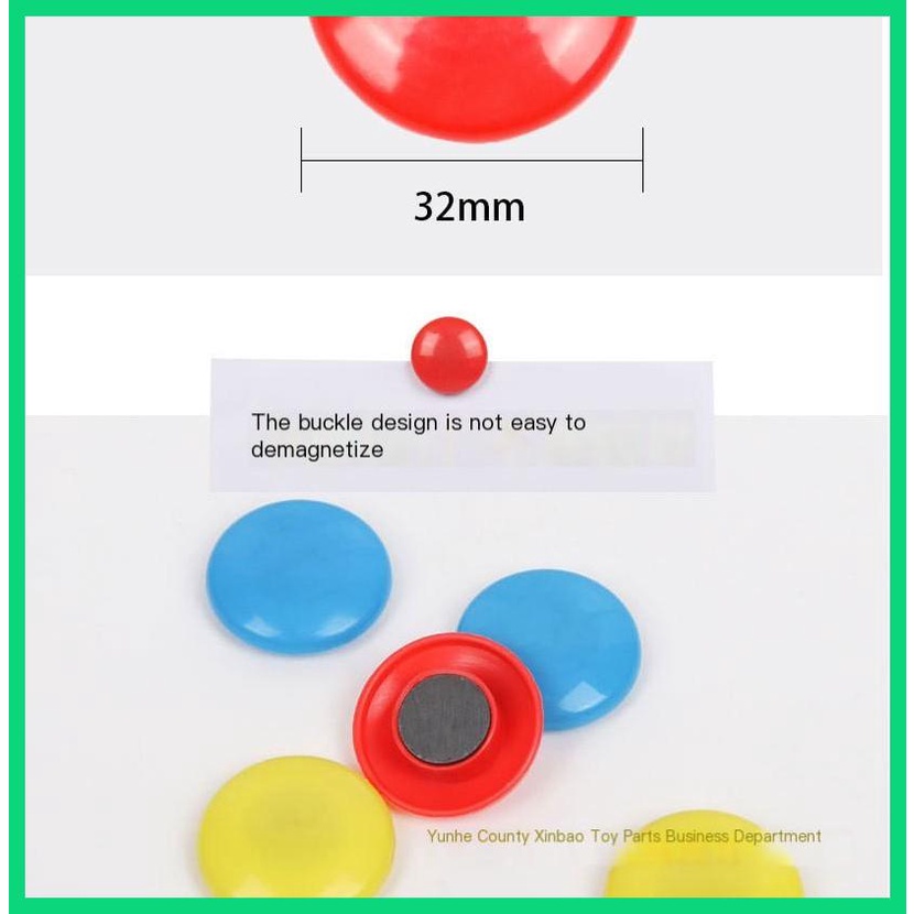 Kẹp Nam Châm Tròn 32mm Đa Năng Bằng Nhựa PP Bền Chắc Có Thể Tái Sử Dụng