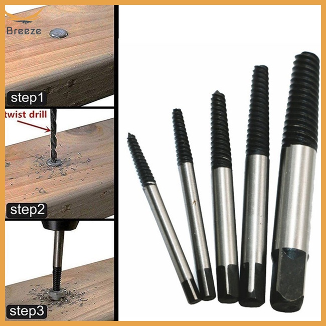 Set 8 Mũi Khoan Tháo Gỡ Ốc Vít Hư Hỏng Bằng Thép Carbon Độ Cứng Cao