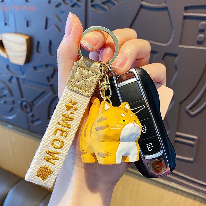 Móc Khóa Bằng Gỗ Khắc Hình Mèo Hoạt Hình Sáng Tạo Cho Cặp Đôi PRTA