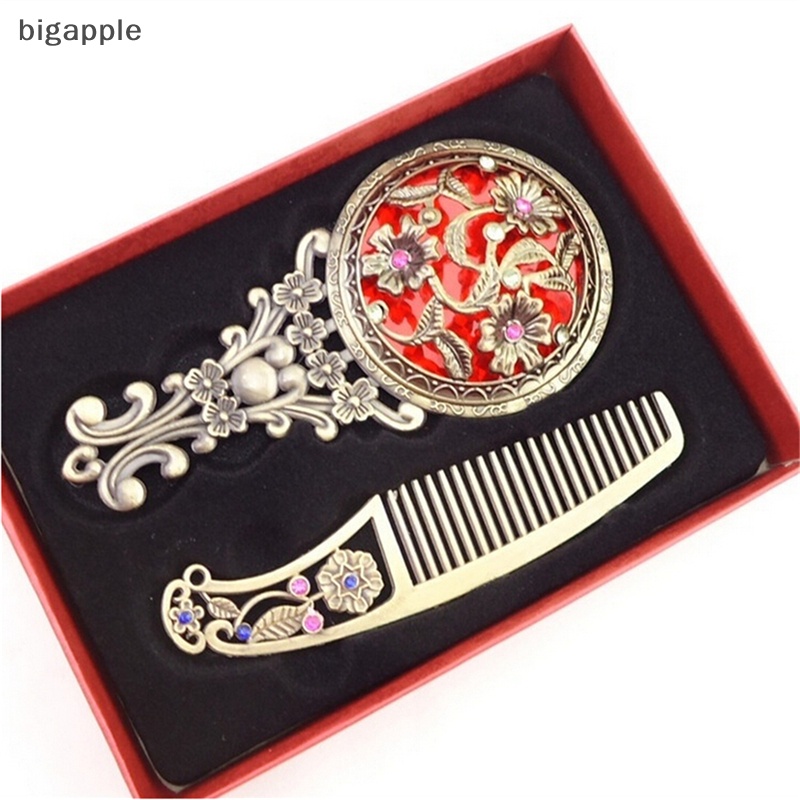 Set 2 Lược Đồng Tráng Gương Cầm Tay Nhỏ Gọn Rdgg