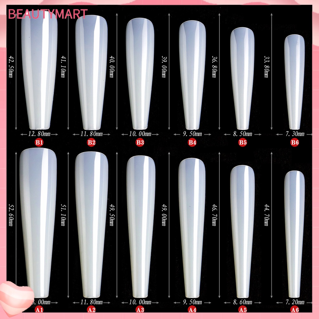 Bộ 600 Móng Tay Giả Nối Dài Che Phủ Toàn Diện Chống Vỡ Lâu Trôi DIY