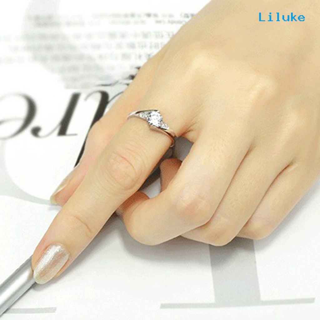 Nhẫn Mạ Bạc Đính Đá Zircon Thời Trang Cho Nữ