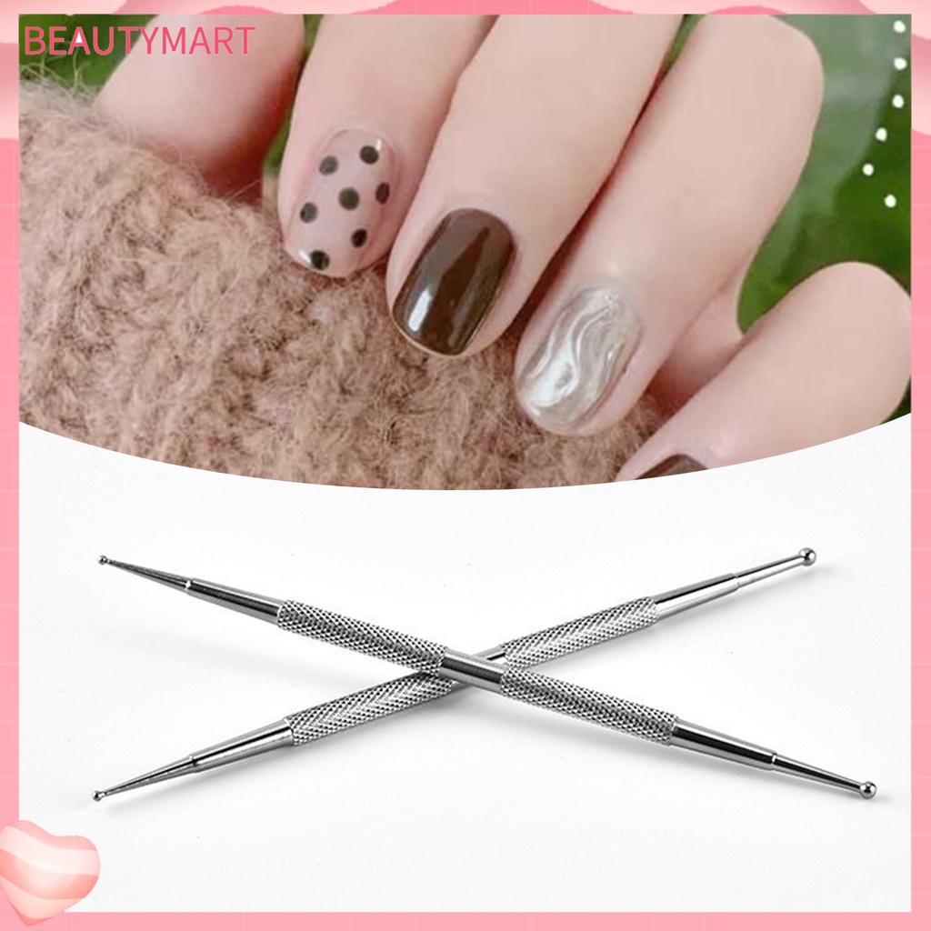 Set 5 Bút Chấm Bi Hai Đầu Bằng Thép Không Gỉ Bền Bỉ Thoải Mái Có Thể Tái Sử Dụng