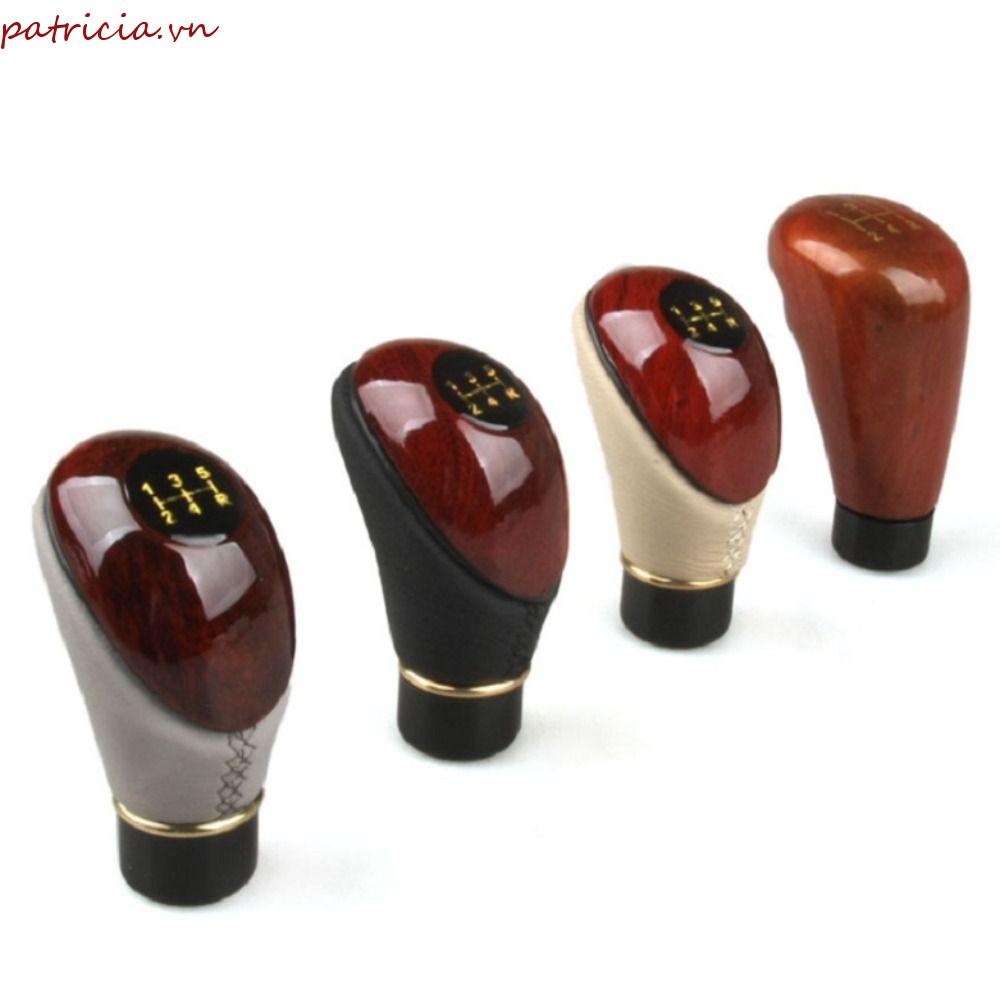 Núm Gạt Cần Số Xe Hơi / Xe Tải Đường Kính 10mm Bằng Da PU Giả Gỗ Đào 5 Tốc Độ Thông Dụng