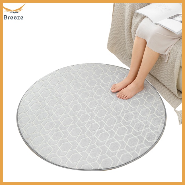Thảm Lót Sàn Hình Tròn Bằng Vải Flannel Chống Trượt Phong Cách Hiện Đại