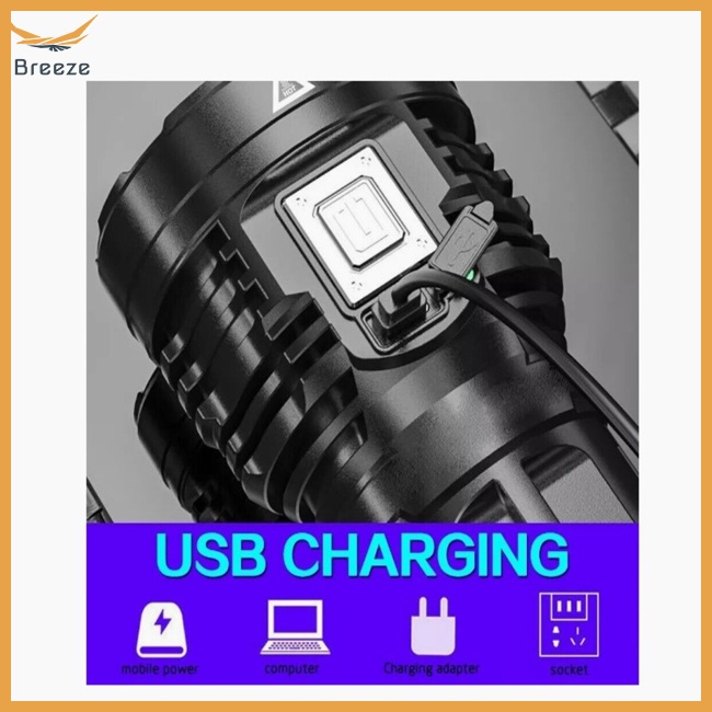 Đèn Pin Cầm Tay 8led 12000lm Sạc Usb Tiện Dụng