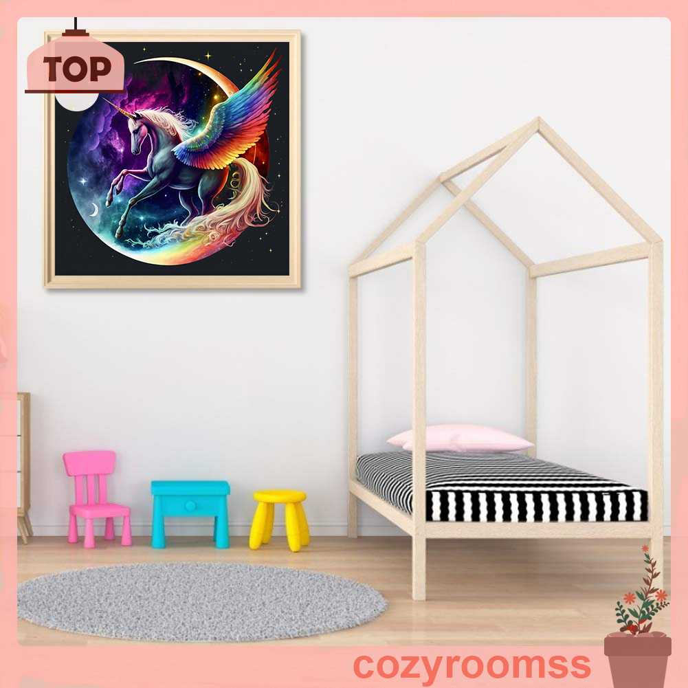 Tranh Đính Đá Kim Cương Toàn Bộ 5D DIY Hình Vẽ Ngựa