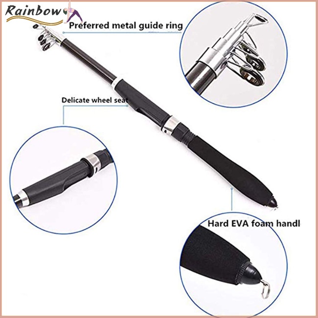 Bộ Cần Câu Cá Thu Gọn Được Kèm Túi Giả Cuộn Dây Câu Cá Nước Mặn