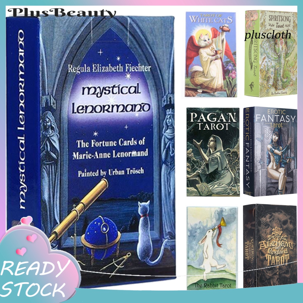 1 Bộ Bài Tarot Hình Mèo Trắng Nhiều Kiểu Dáng Khác Nhau Bằng Tiếng Anh Bí Ẩn Dùng Hàng Ngày