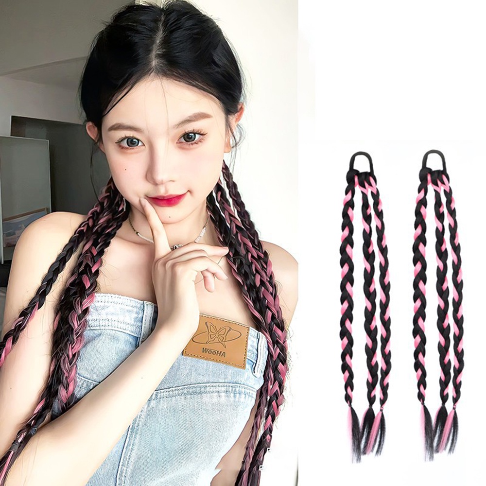 Tóc Giả Thắt Bím Đuôi Ngựa Phong Cách Hàn Quốc Tự Nhiên Cho Nữ