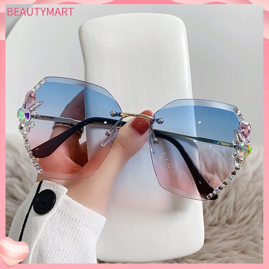 Kính Mát Không Vành Chống Tia UV Chống Gió Trọng Lượng Nhẹ Thời Trang Cho Nữ