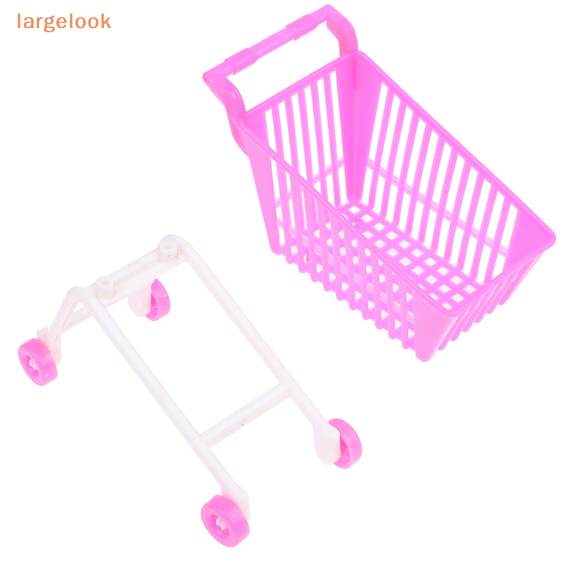 Mô Hình Xe Đẩy Mua Sắm Mini Bằng Nhựa Trang Trí Nhà Búp Bê