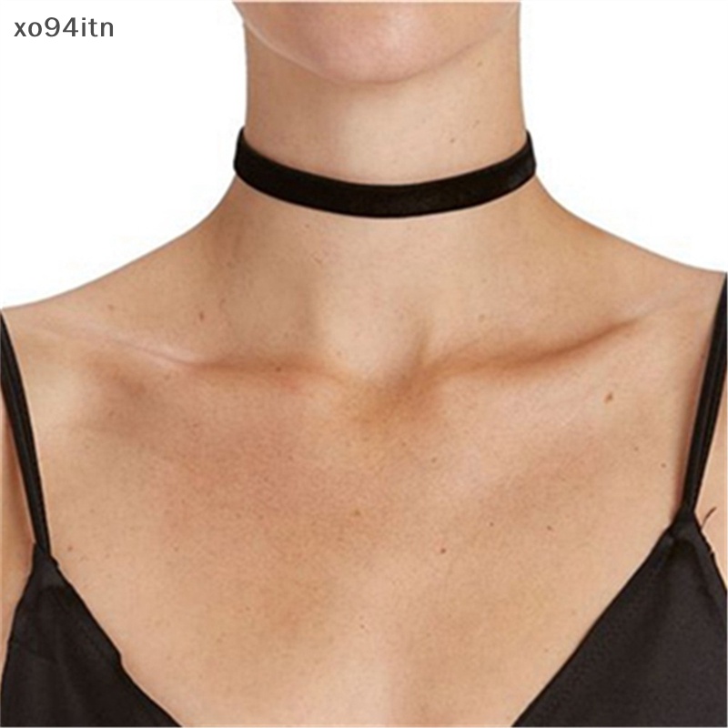 Vòng Cổ Choker Nhung Đen Phong Cách Gothic Cổ Điển