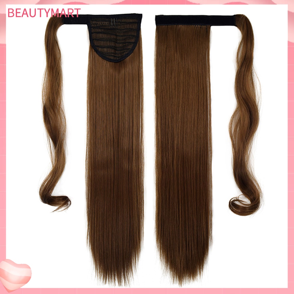 Tóc Đuôi Ngựa Thẳng 24 inch Có Kẹp Bằng Sợi Tổng Hợp