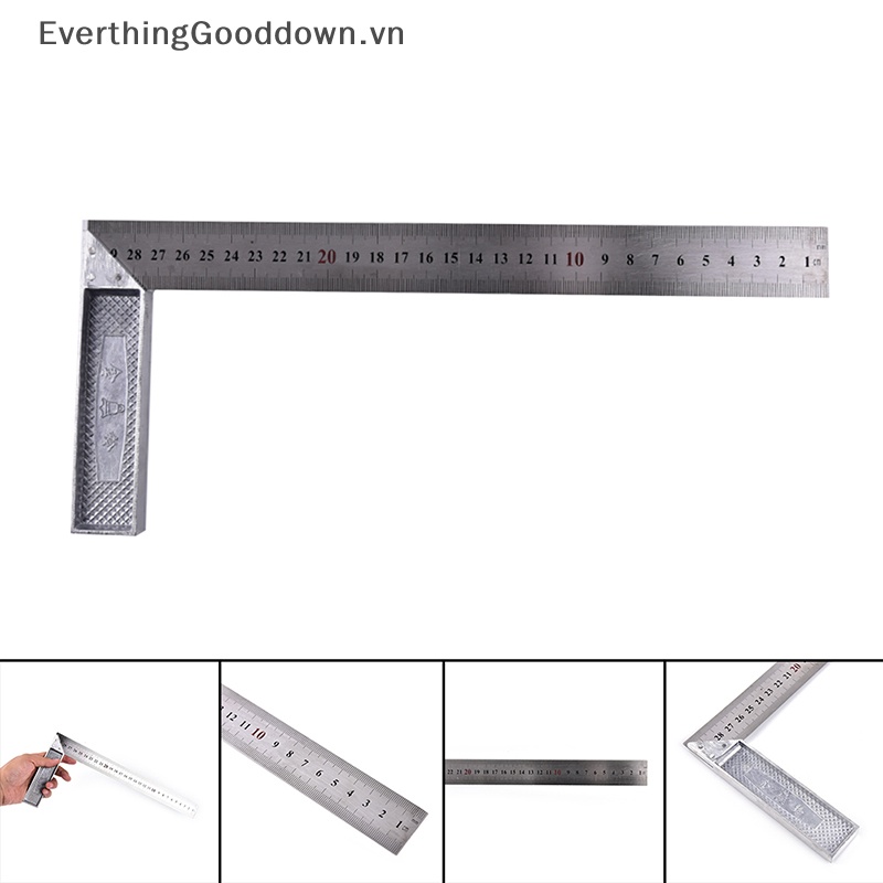 1 Thước Đo Góc 90 Độ Bằng Thép Không Gỉ 15x30cm