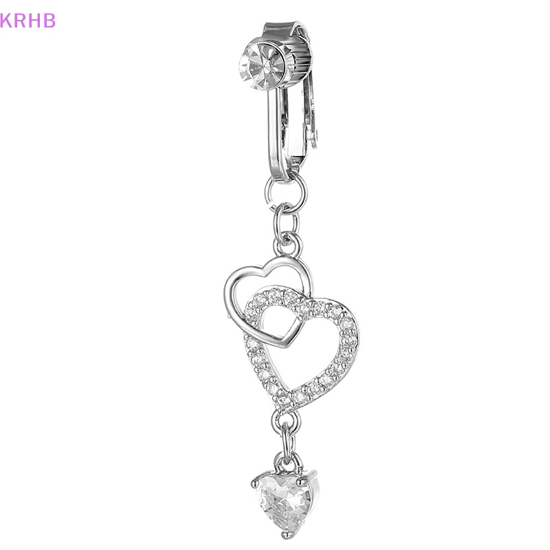 Khuyên Rốn Bằng Thép Không Gỉ Đính Đá Zircon Hình Trái Tim Thời Trang Dành Cho Nữ Mới