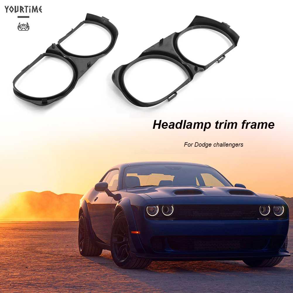 2 Khung Viền Đèn Pha Trước Cho Xe Hơi Dodge Challenger
