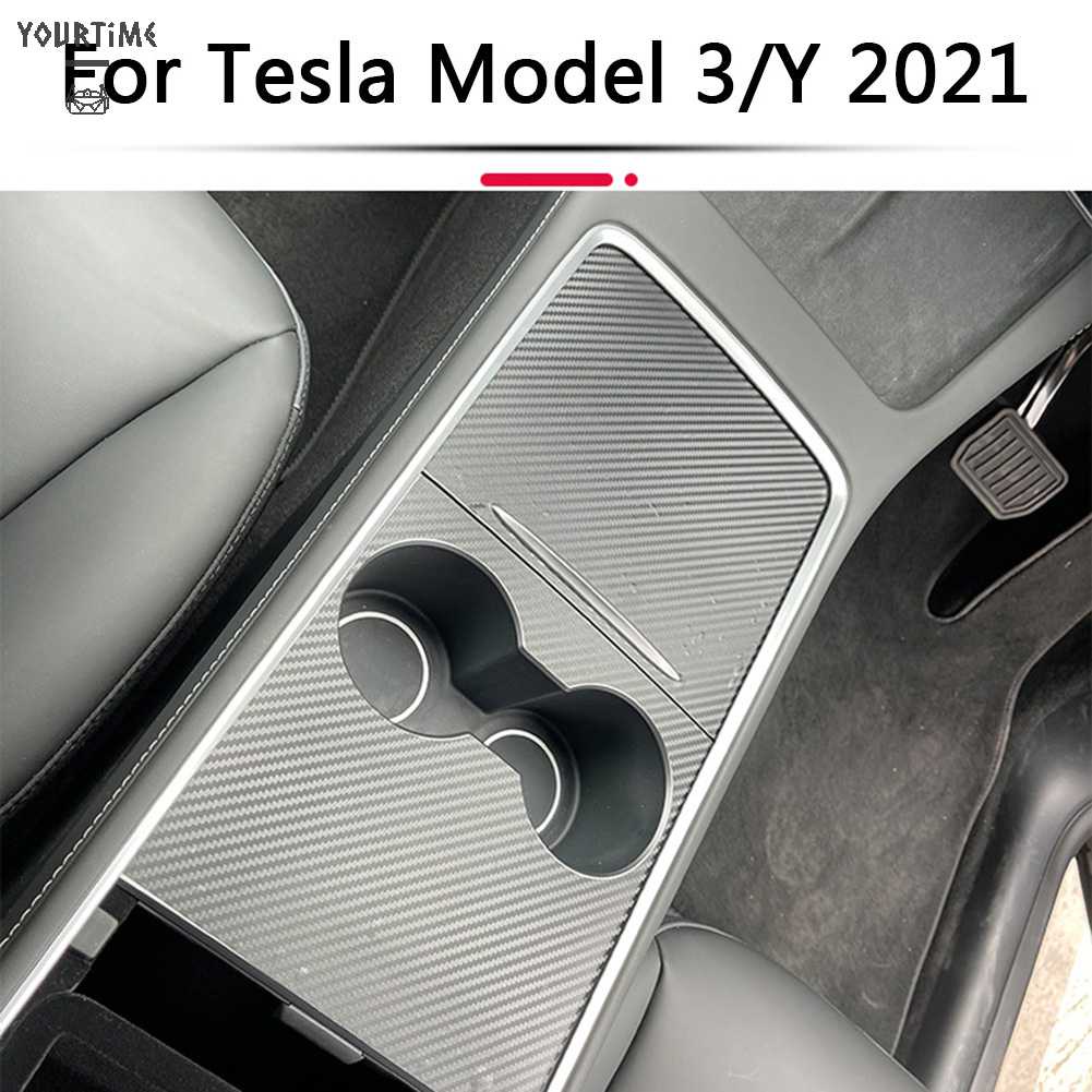 Miếng Bọc Bảng Điều Khiển Trung Tâm Bằng PVC Kết Cấu Sợi Carbon Cho Tesla Model 3 Y 202
