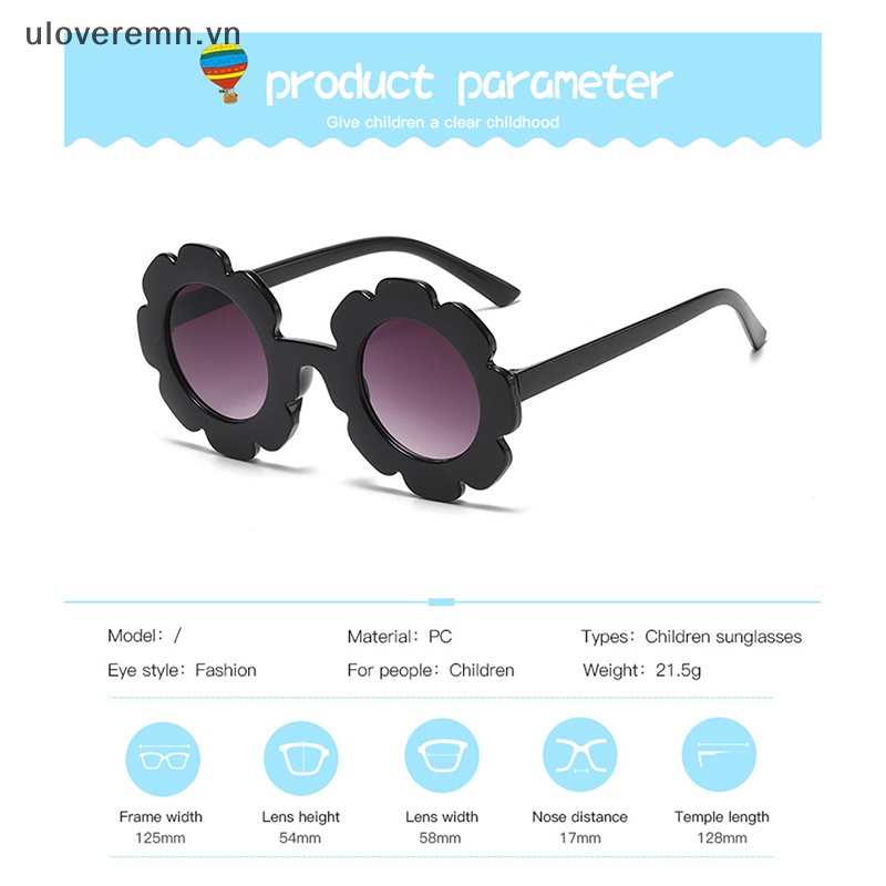 Kính Mát Tròn Chống Tia UV400 Hình Hoa Hướng Dương Dễ Thương Cho Bé
