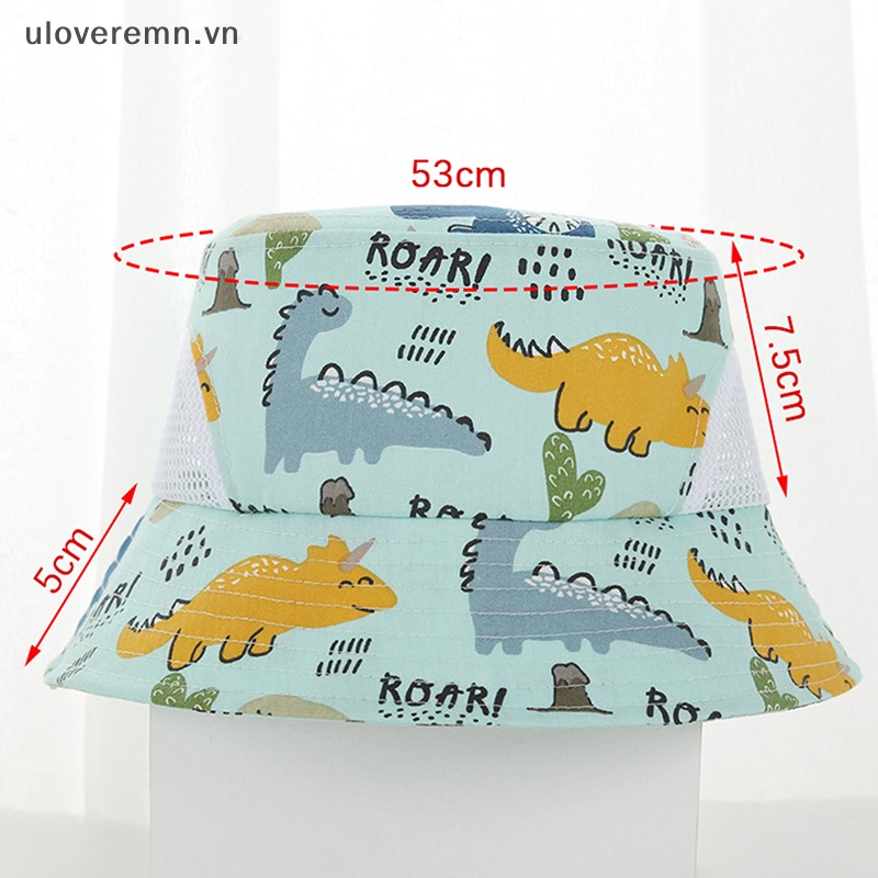 Mũ Tai Bèo Phối Lưới Thoáng Khí Chống Nắng In Họa Tiết Hoạt Hình Dễ Thương Thời Trang Mùa Hè Cho Bé