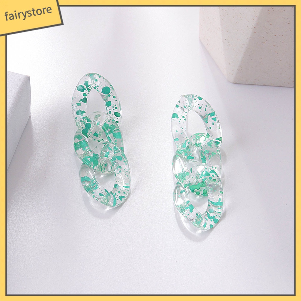 1 Cặp Bông Tai Dáng Dài Trong Suốt Phong Cách Bohemian Thời Trang Dự Tiệc Cho Nữ