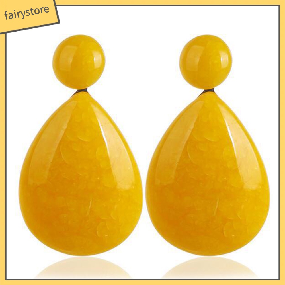 Bông Tai Hình Giọt Nước Bằng Nhựa Resin Đơn Giản Thời Trang Cho Nữ