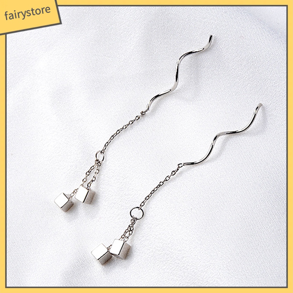 Bông Tai Hình Khối Tua Rua Thời Trang Dành Cho Nữ