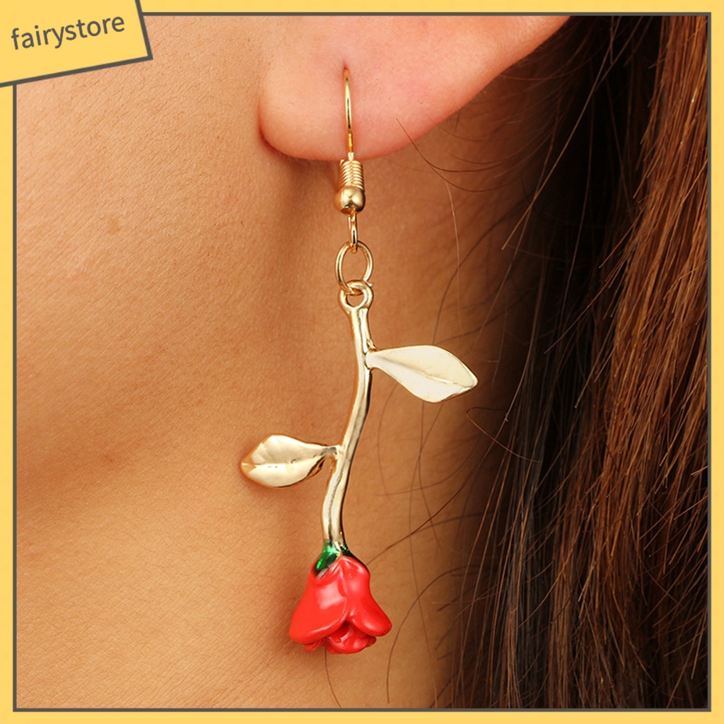 Bông Tai Hình Hoa Hồng Phong Cách Vintage Dành Cho Nữ