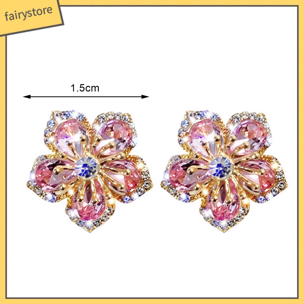 1 Đôi Bông Tai Hình Hoa Bằng Hợp Kim Lâu Trôi Quyến Rũ Dành Cho Nữ