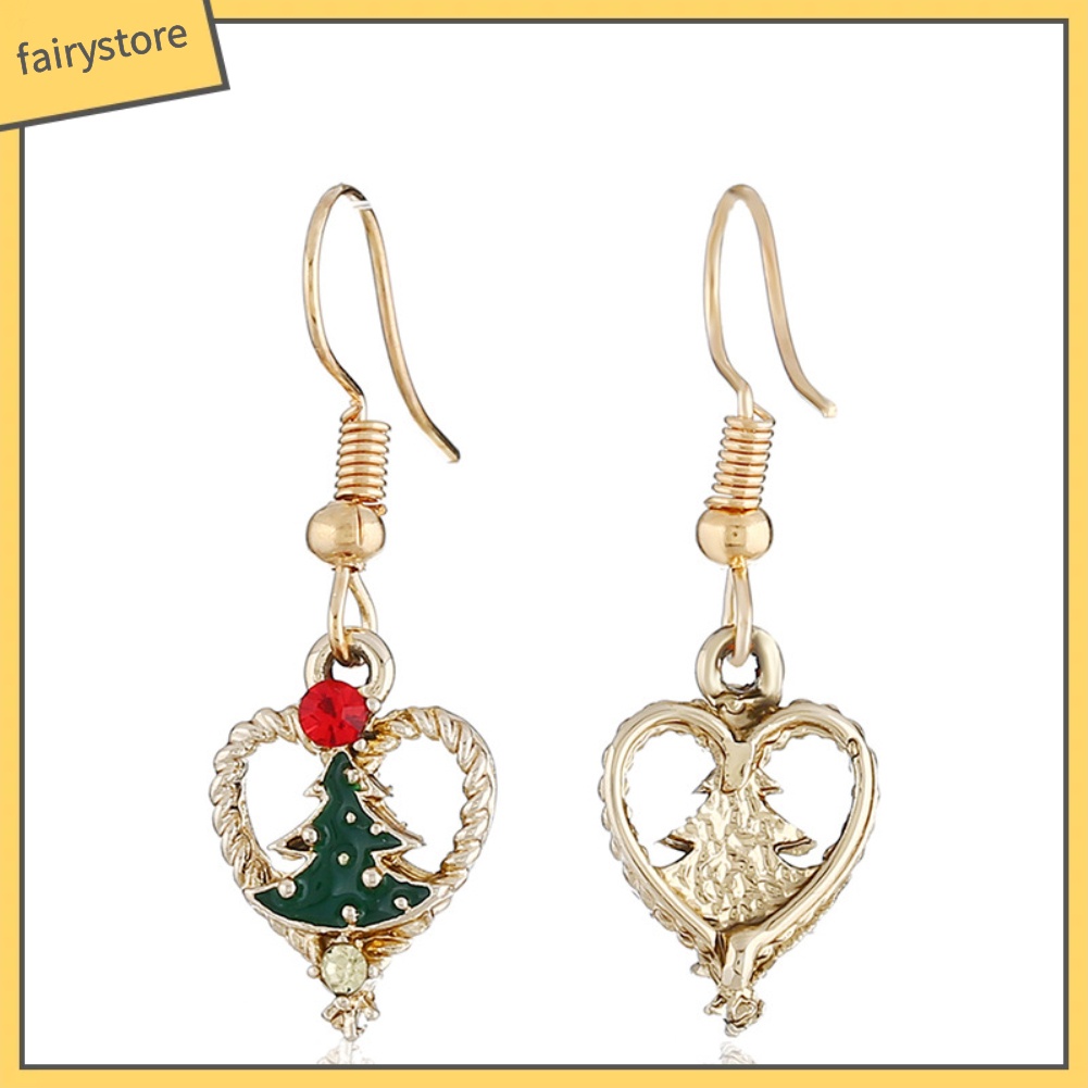 Bông Tai Hình Cây Thông Đính Đá Thời Trang Dành Cho Nữ