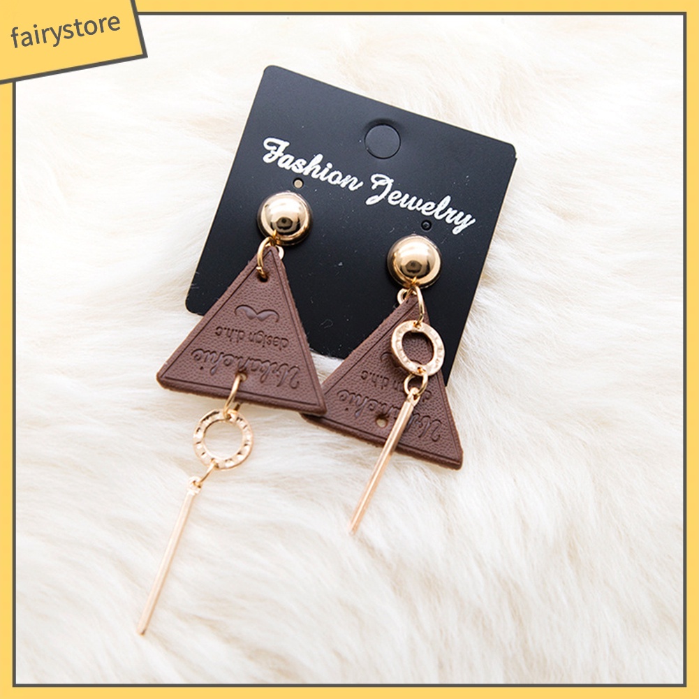 Bông Tai Hình Tam Giác Không Đối Xứng Thời Trang Dành Cho Nữ