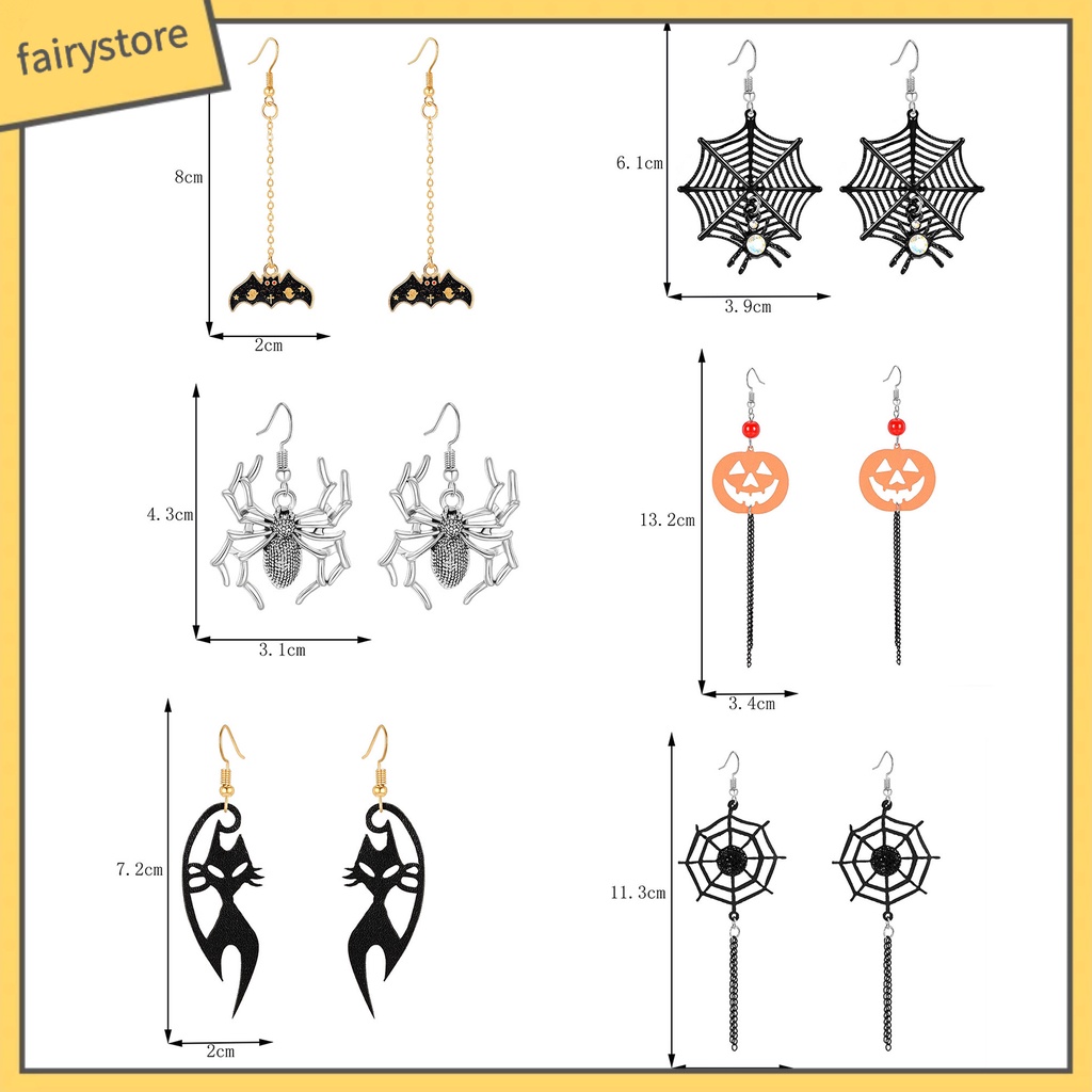 1 Đôi Bông Tai Hình Mạng Nhện Trang Trí Halloween Thời Trang