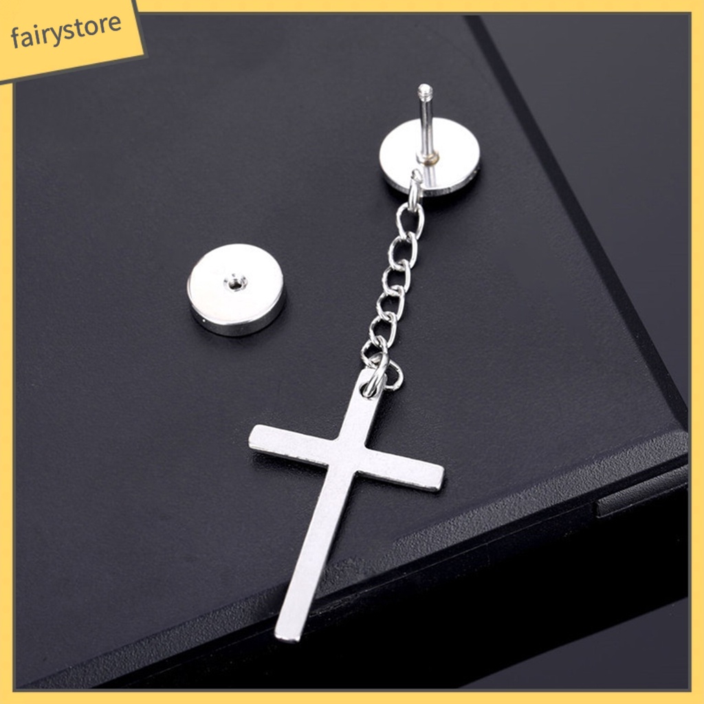 1 Khuyên Tai Lủng Lẳng Hình Học Mạ Điện Đơn Giản Phong Cách Hip Hop Cho Nam Nữ Mặc Hàng Ngày