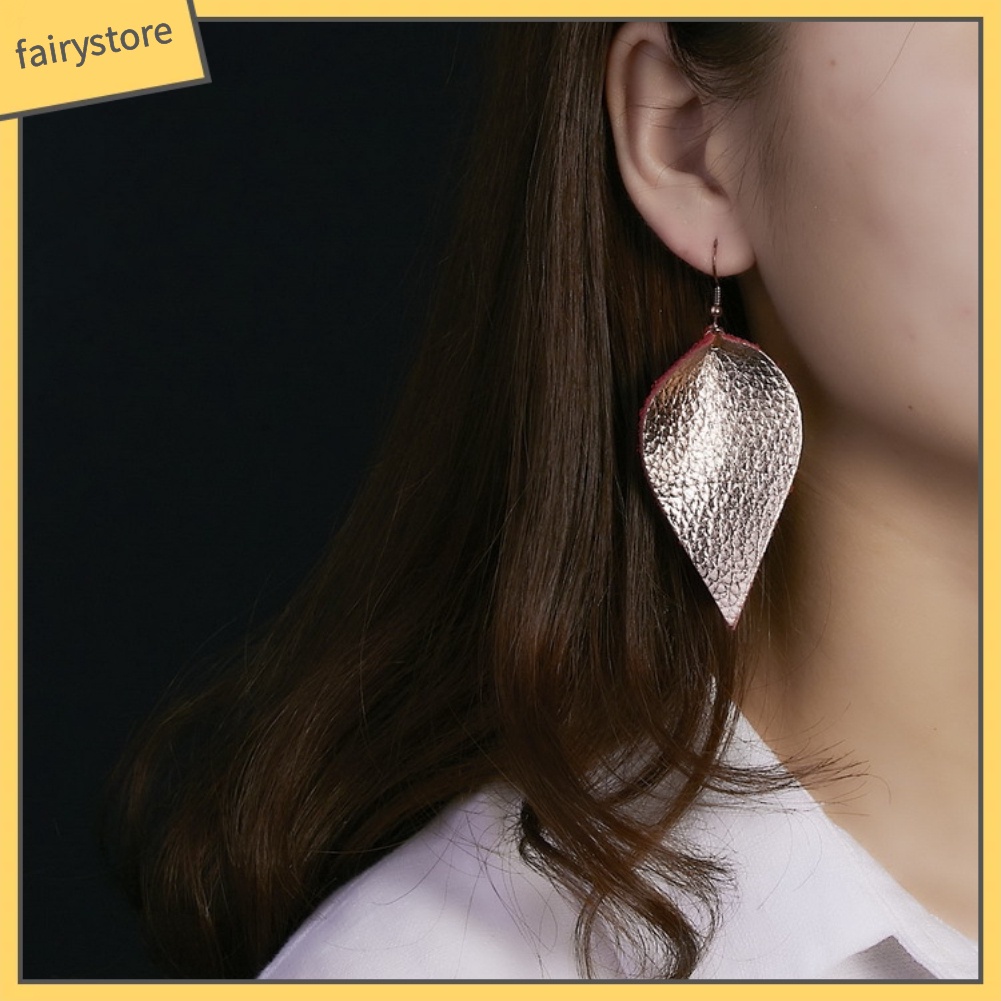 Bông Tai Móc Hình Giọt Nước Họa Tiết Da Báo / Hình Giọt Nước Thời Trang Cho Nữ