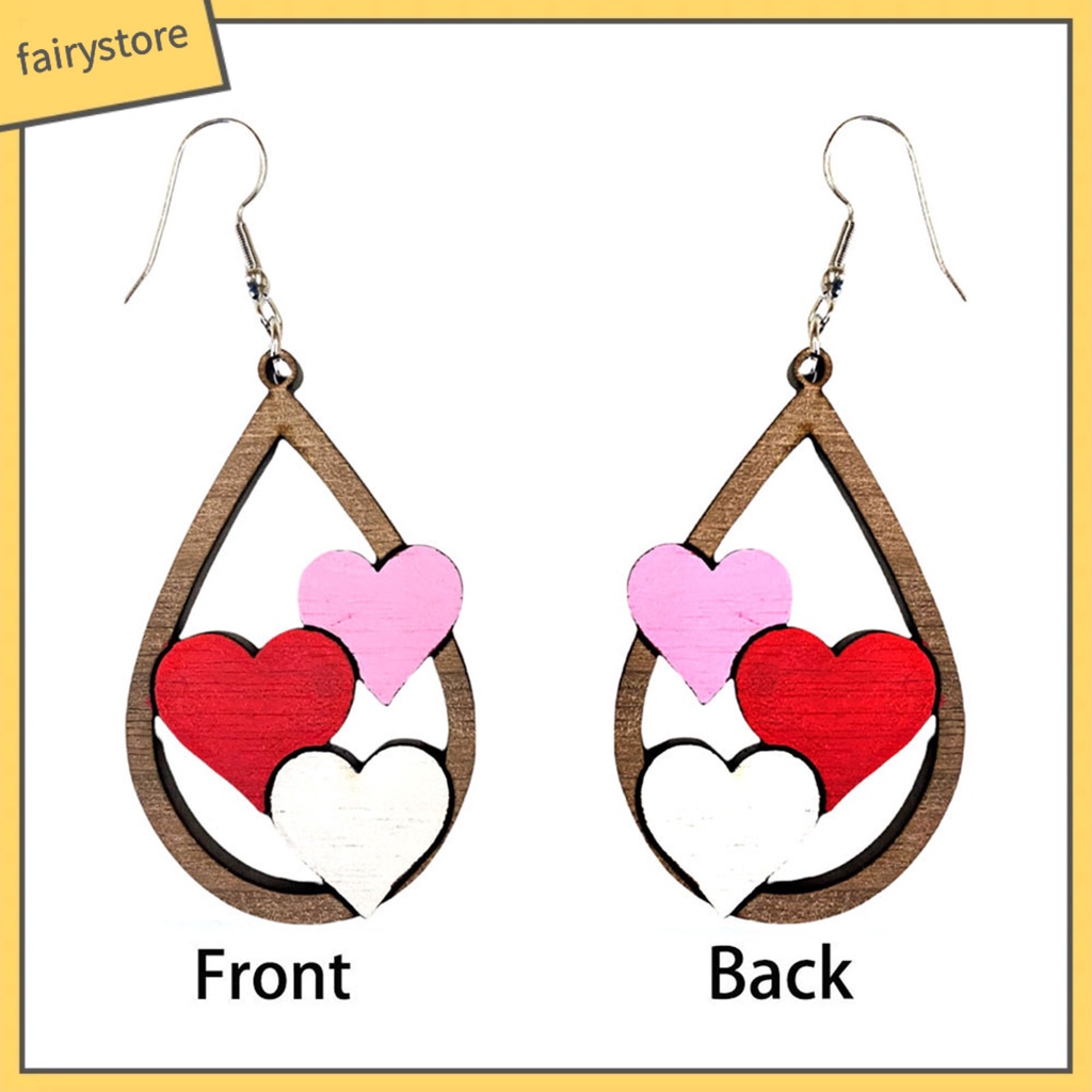 1 Đôi Bông Tai Hình Giọt Nước Bằng Gỗ Nhiều Màu Thời Trang Cho Nữ